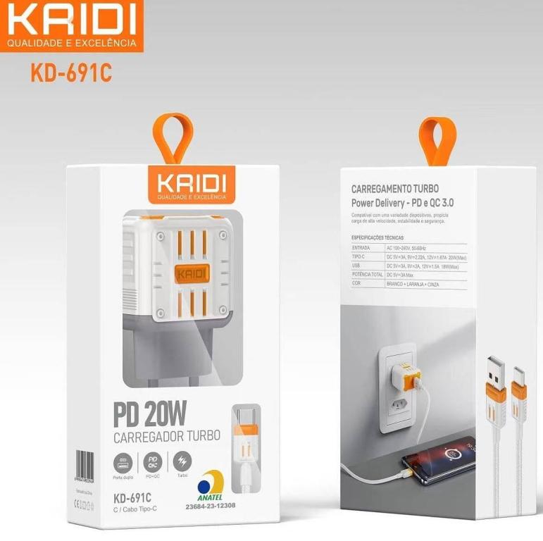 Carregador Turbo Para Type-C PD 20W — Kaidi