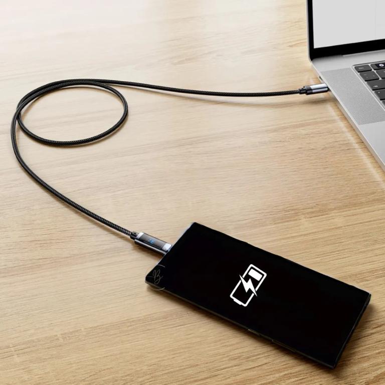 Cabo Leitor De Carga Turbo Rapido 30w Resistente Para iPhone Cor Preto