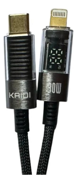 Cabo Leitor De Carga Turbo Rapido 30w Resistente Para iPhone Cor Preto