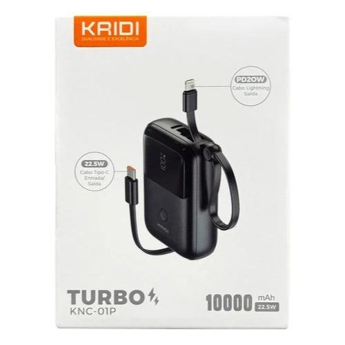 Carregador Portátil para Viagem Power Bank Turbo Kaidi Knc-01p 10.000mah