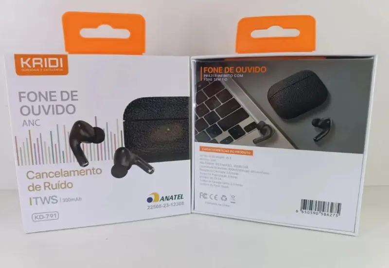 Fone De Ouvido Sem Fio Kaidi Kd-791 Cancelamento Ruído Preto