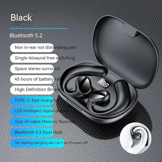 Fones de Ouvido Bluetooth por Condução Ossea à Prova d'Água com Microfone e Cancelamento de Ruído - Esportivos e Resiste