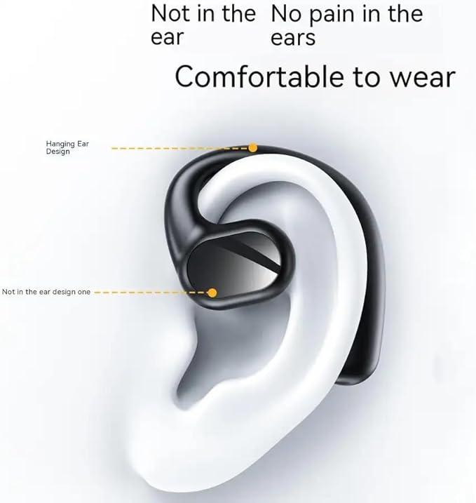 Fones de Ouvido Bluetooth por Condução Ossea à Prova d'Água com Microfone e Cancelamento de Ruído - Esportivos e Resiste