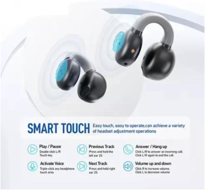 Fone Condução De Ar Kaidi Kd-797 Bluetooth Touch 5.3 Lcd Ows