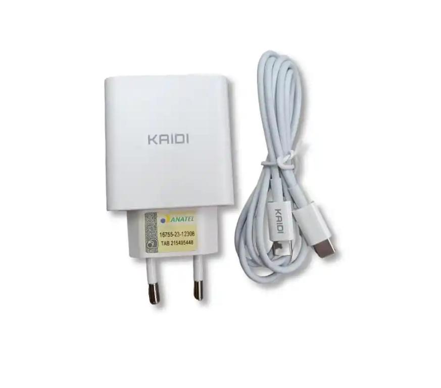 Fonte Usb E Tipo C + Cabo Tipo C P/ Tipo C, Turbo 35 W Branco