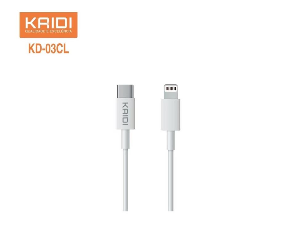 Cabo de dados e carregamento turbo KAIDI Tipo-C para Lightning (2m)