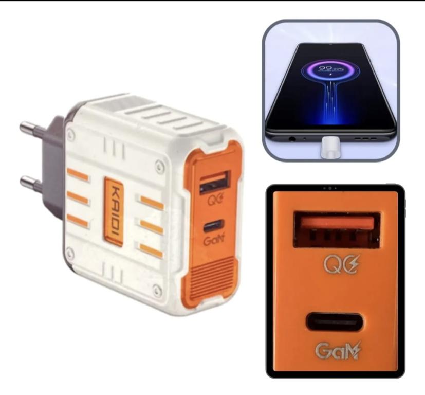 Carregador Fonte Turbo 65w Compatível Com iPhone E Samsung