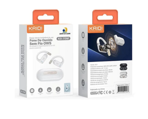 Fone de Ouvido Sem fio Bluetooth TWS Kaidi KD-7012