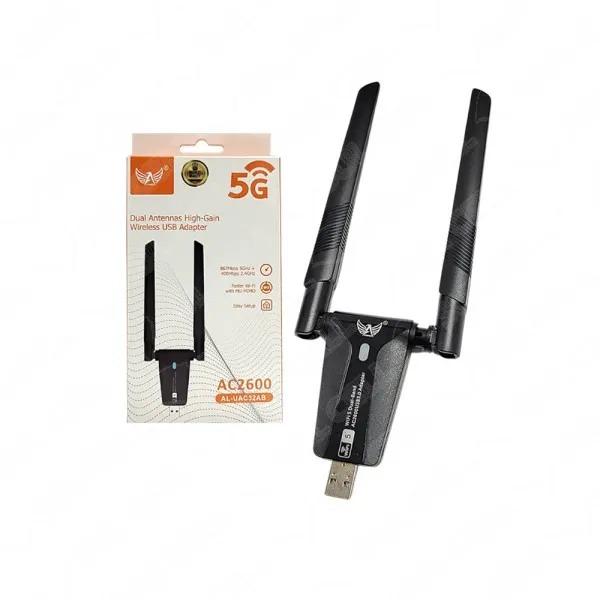 Adaptador Wireless com 2 Antenas USB 3.0 AC2600 2600Mbps AL-UAC32AB - Altomex