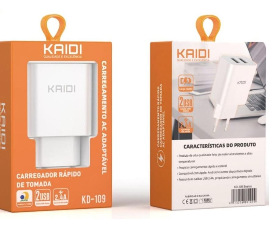 Fonte Carregador Kaidi Kd-109 Usb-c Rápido 110v/220v