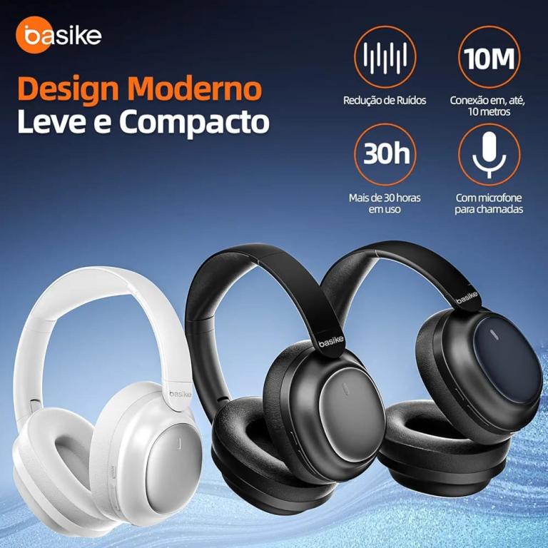 FONE DE OUVIDO BLUETOOTH - HEADPHONE SEM RUÍDOS - BA-FON144 - BASIKE