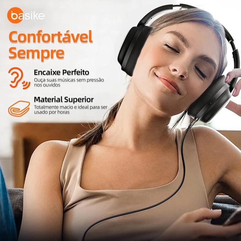 FONE DE OUVIDO BLUETOOTH - HEADPHONE SEM RUÍDOS - BA-FON144 - BASIKE