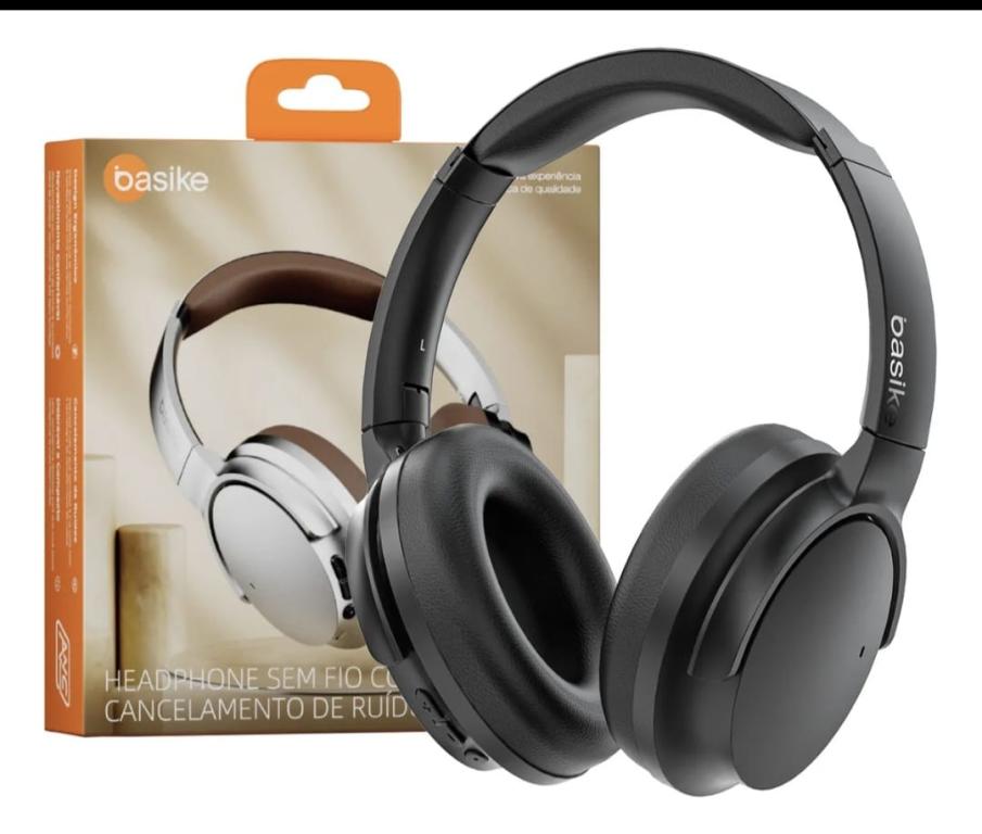 Basike BA-FON168 fone de ouvido over-ear bluetooth sem fio com anc ativo 80h