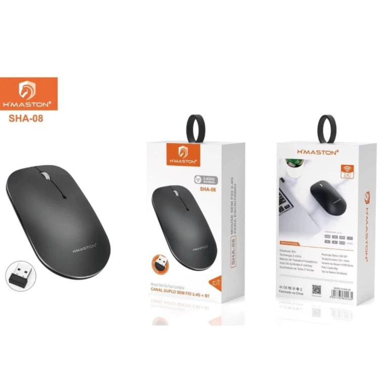 Mouse óptico 2.4G Sem Fio SHA08 Maston Bluetooth Wireless