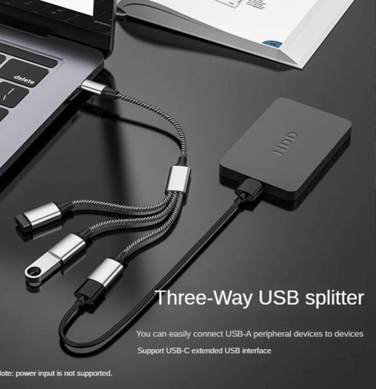 Adaptador Usb Usb De 2/3 Em 1 Usb/tipo C Host Power Y Sp-  PEI-CT25
