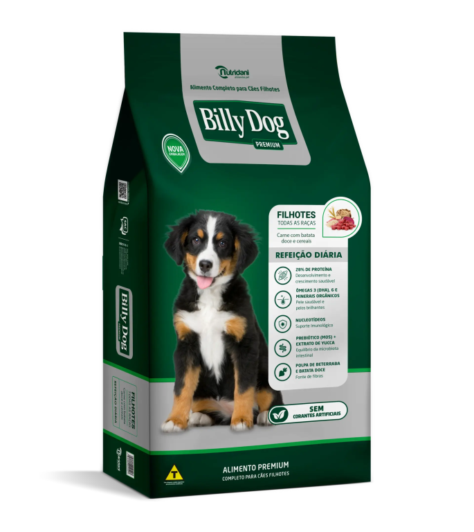 R. CÃES BILLY DOG FILHOTE REFEIÇÃO DIÁRIA 25KG
