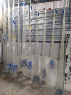 TARRAFA PARA CAMARÃO: FIO: 25mm/ MALHA: 12mm / RODA: 10m /ALTURA: 1.70m