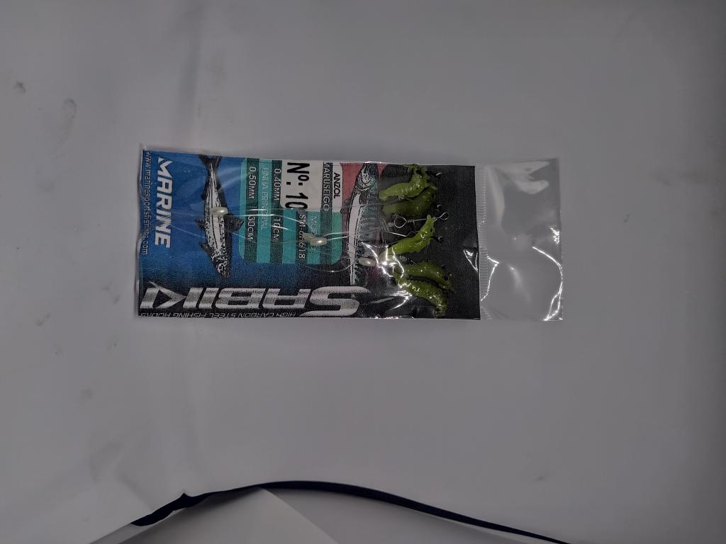 SABIKI COM 5 ANZOL MARUSEIGO BLECK NICKEL Nº:  08  EM VARIAS CORES: BRANCO/VERMELHO/AMARELO/VERDE/AZUL