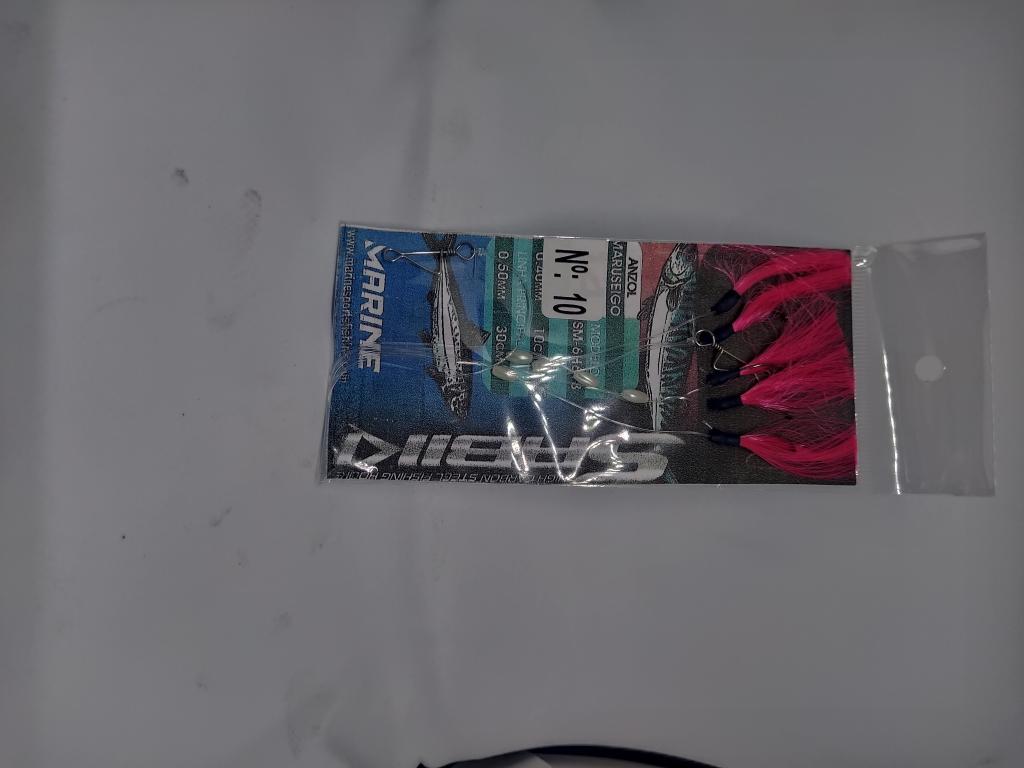 SABIKI COM 5 ANZOL MARUSEIGO BLECK NICKEL Nº:  12  EM VARIAS CORES: BRANCO/VERMELHO/AMARELO/VERDE/AZUL