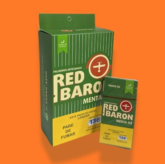CIGARRO DE PALHA RED BARON MENTA ICE COM PITEIRA