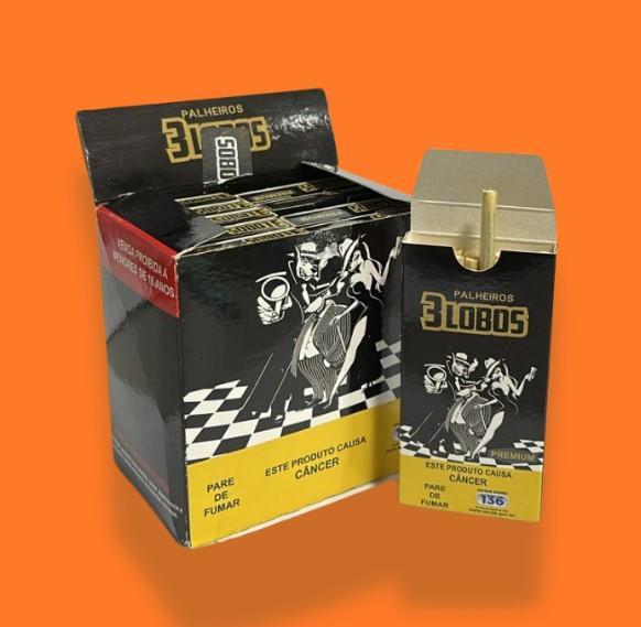CIGARRO DE PALHA 3 LOBOS PRETO PREMIUM