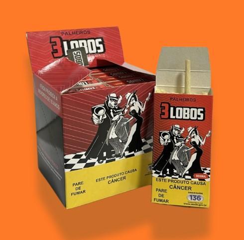 CIGARRO DE PALHA 3 LOBOS VERMELHO ORIGINAL