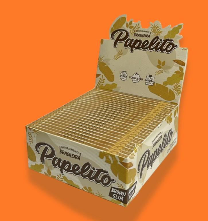 SEDA PAPELITO BROWN SLIM KING SIZE 50 LIVRETOS
