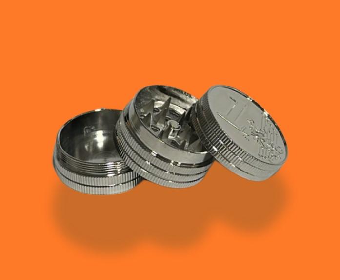 DICHAVADOR DE METAL / ZINCO PRATA EURO E DOLAR 3 PARTES