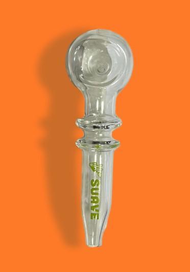 CACHIMBO DE VIDRO SUAVE TRANSPARENTE MEDIO 18mm