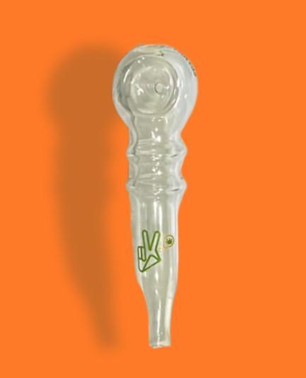CACHIMBO DE VIDRO SUAVE TRANSPARENTE PEQUENO 14mm