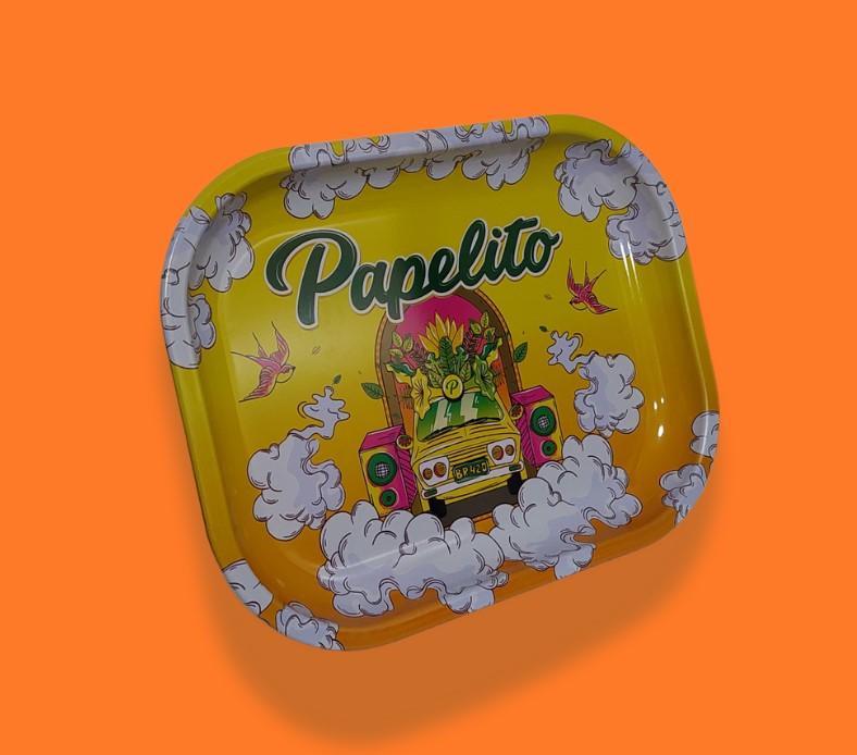 BANDEJA DE METAL PAPELITO CARRO AMARELO PEQUENA