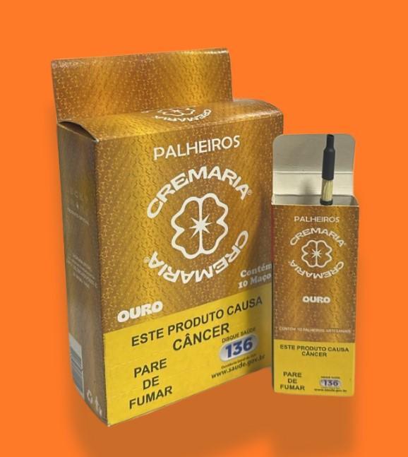 CIGARRO DE PALHA CREMARIA OURO COM PITEIRA