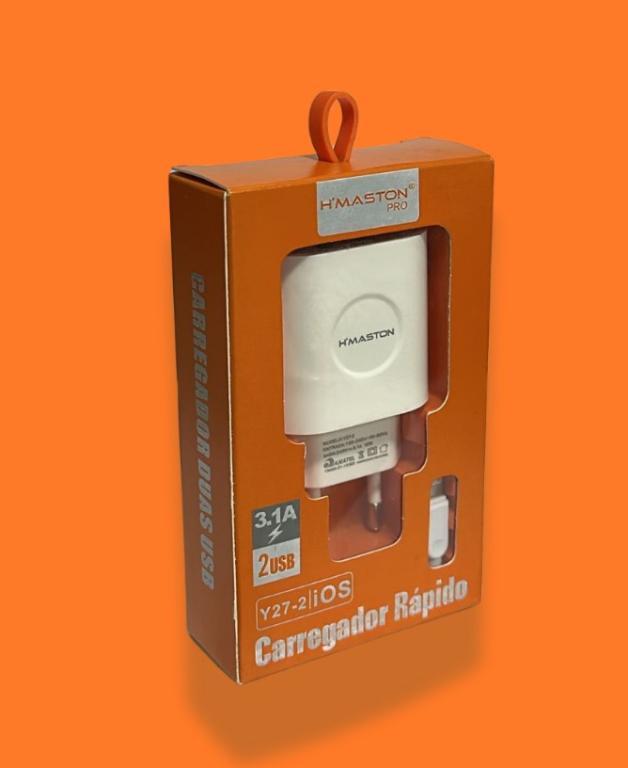 CARREGADOR H'MASTON LIGHTNING 3.1A DUAS ENTRADAS Y27-2