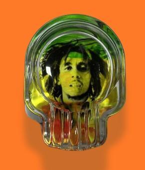 CINZEIRO DE VIDRO BOB MARLEY CAVEIRA