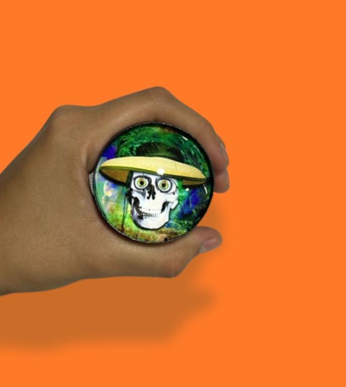 DICHAVADOR DE METAL MOON PRETO COM VIDRO ILUSÃO DE OTICA 4 PARTES