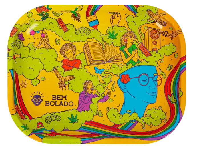 BANDEJA DE METAL BEM BOLADO MENTE (18x14cm)