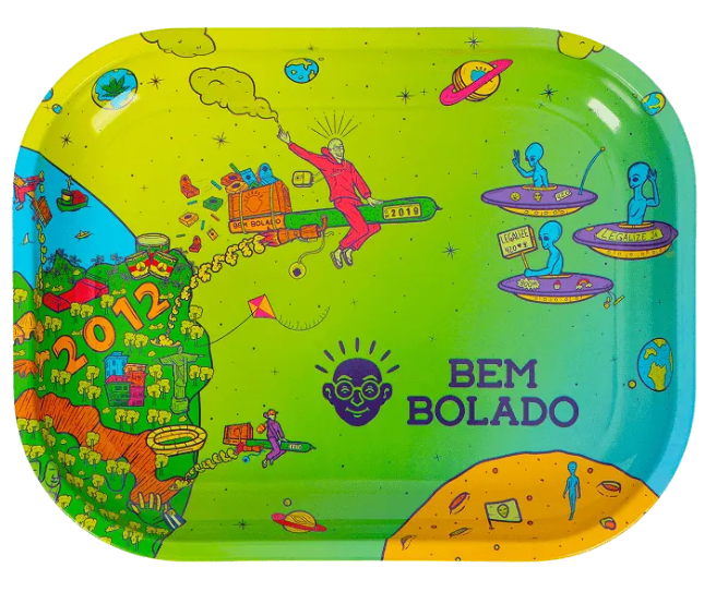 BANDEJA DE METAL BEM BOLADO PLANETA LEGALIZE (18x14cm)