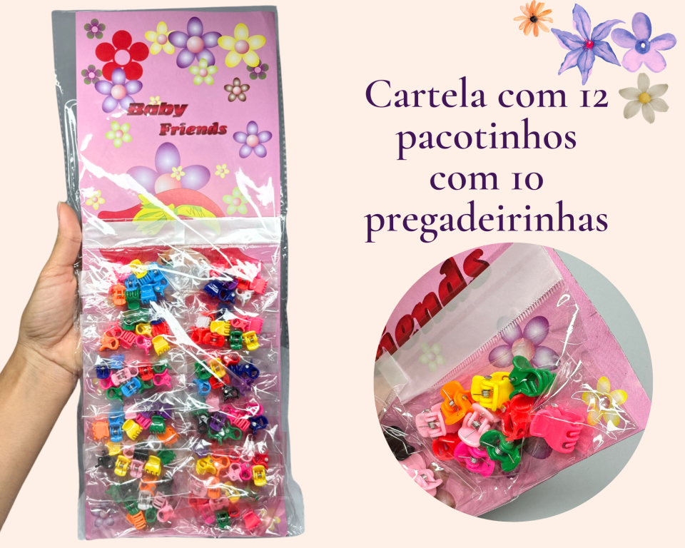 CARTELA PREGADEIRA COLORIDA COM 12 PCT