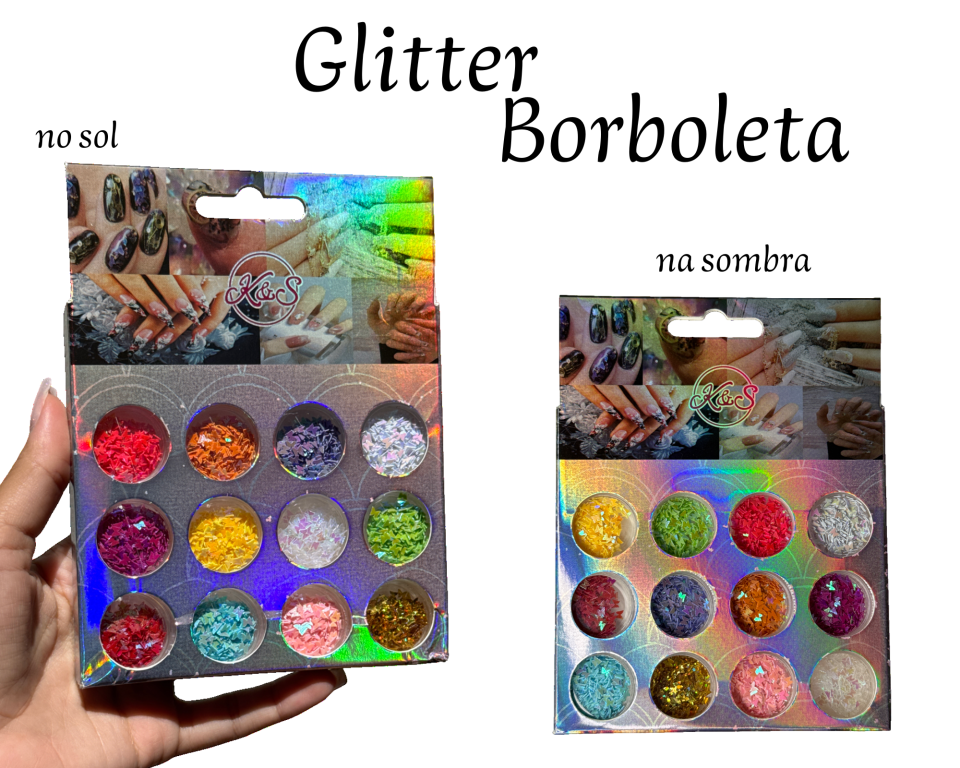 GLITTER BORBOLETA C/12