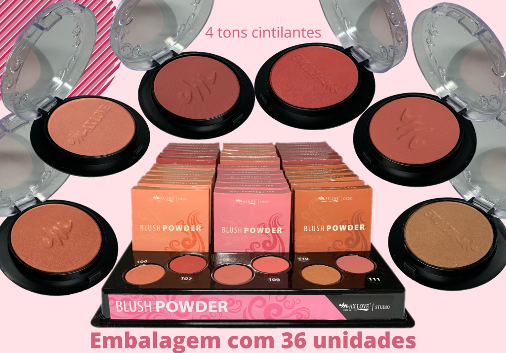 BLUSH POWDER S/ESPELHO COR 106 a 111 MAX LOVE