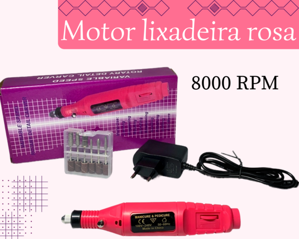 MOTOR LIXADEIRA ROSA - 8000 RPM BIVOLT