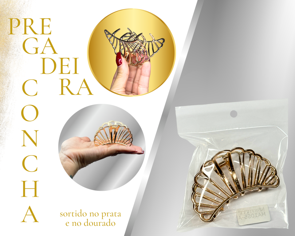 PREGADEIRA METAL CONCHA 7cm