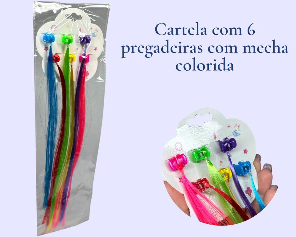 INFANTIL MECHA COLORIDA C/ PREGADEIRA
