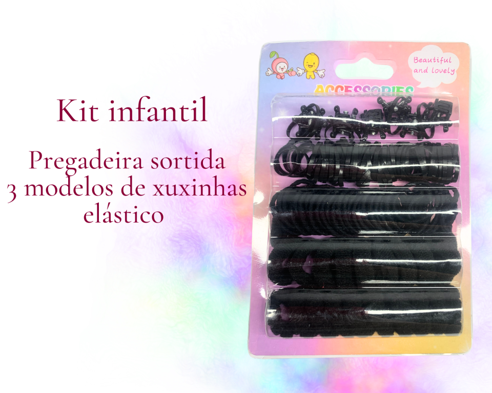 KIT MIX XUXINHAS E PREGADEIRAS PRETA