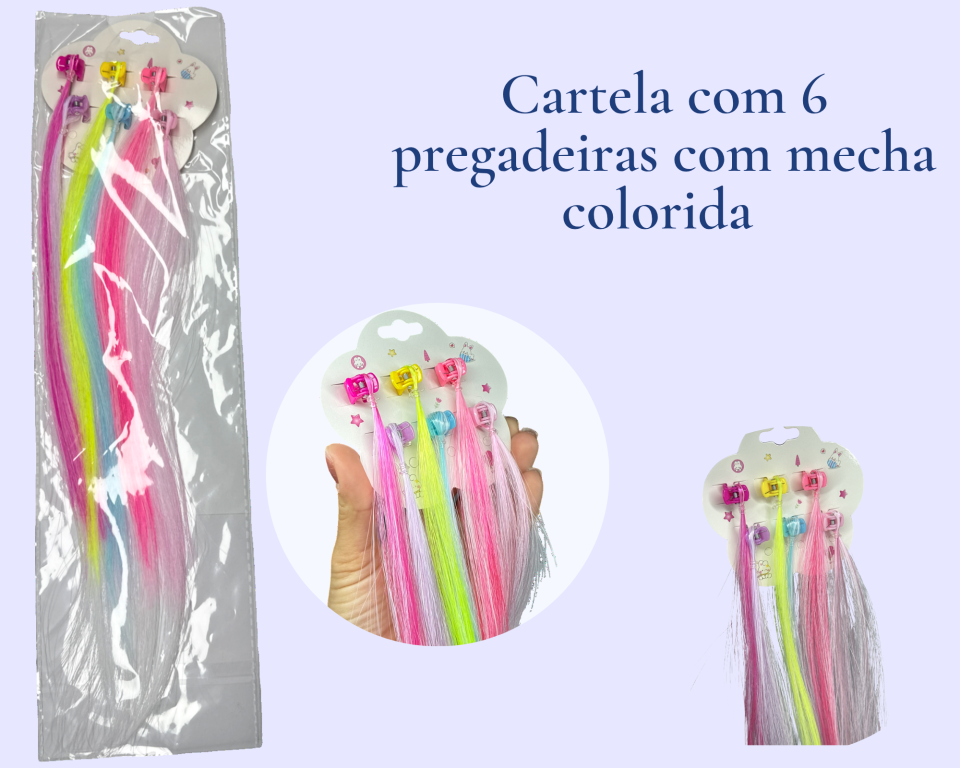 INFANTIL MECHA COLORIDA C/ PREGADEIRA