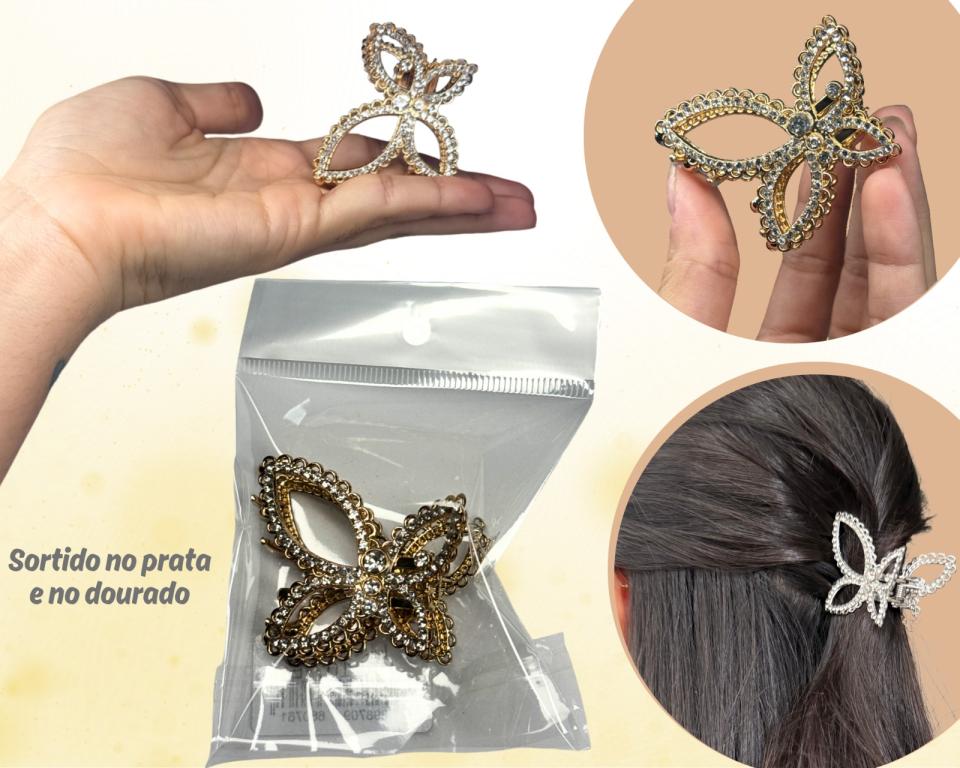 PREGADEIRA BORBOLETA STRASS 5.cm