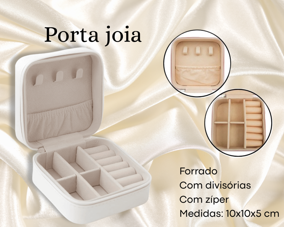 PORTA JOIA BRANCO 10X10X5cm