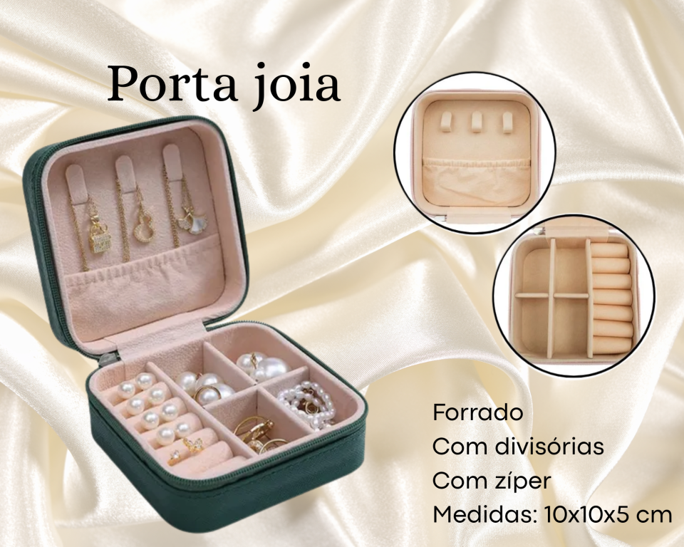 PORTA JOIA VERDE ESCURO 10X10X5cm