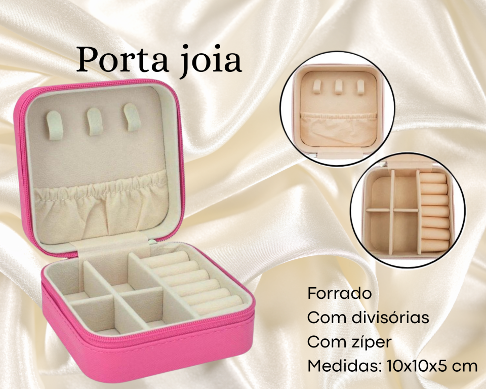 PORTA JOIA ROSA PINK 10X10X5cm