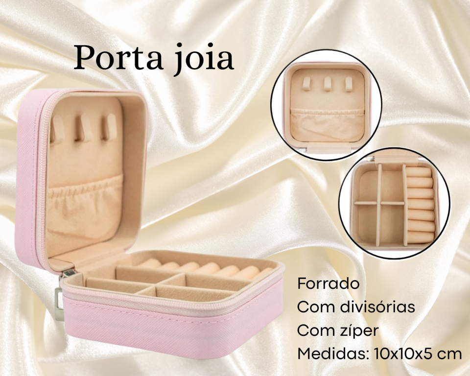 PORTA JOIA ROSA BEBE 10X10X5cm